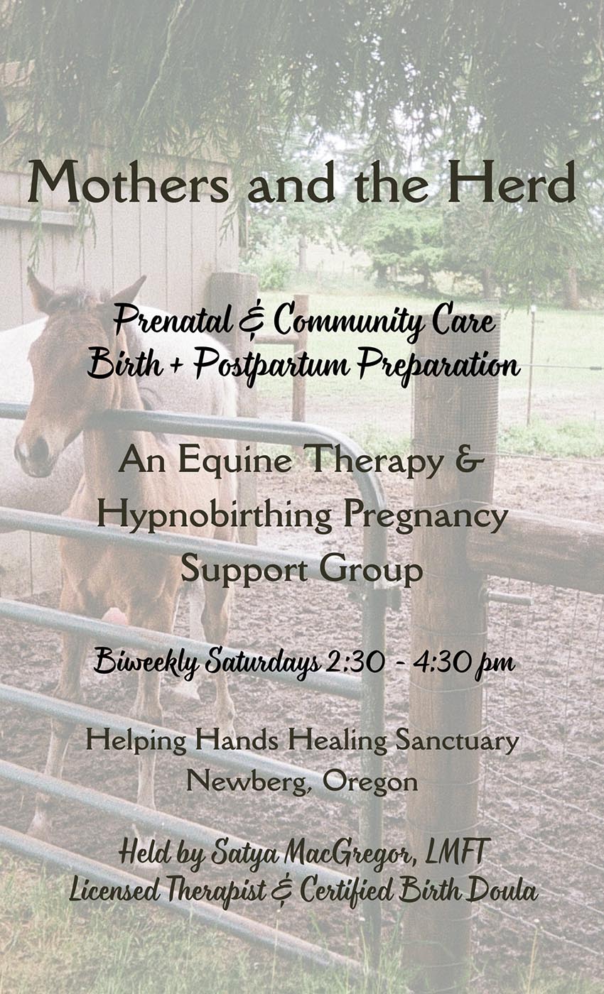 Mothers and the Herd - Equine Therapy and Hypnobirthing Pregnancy Support Group